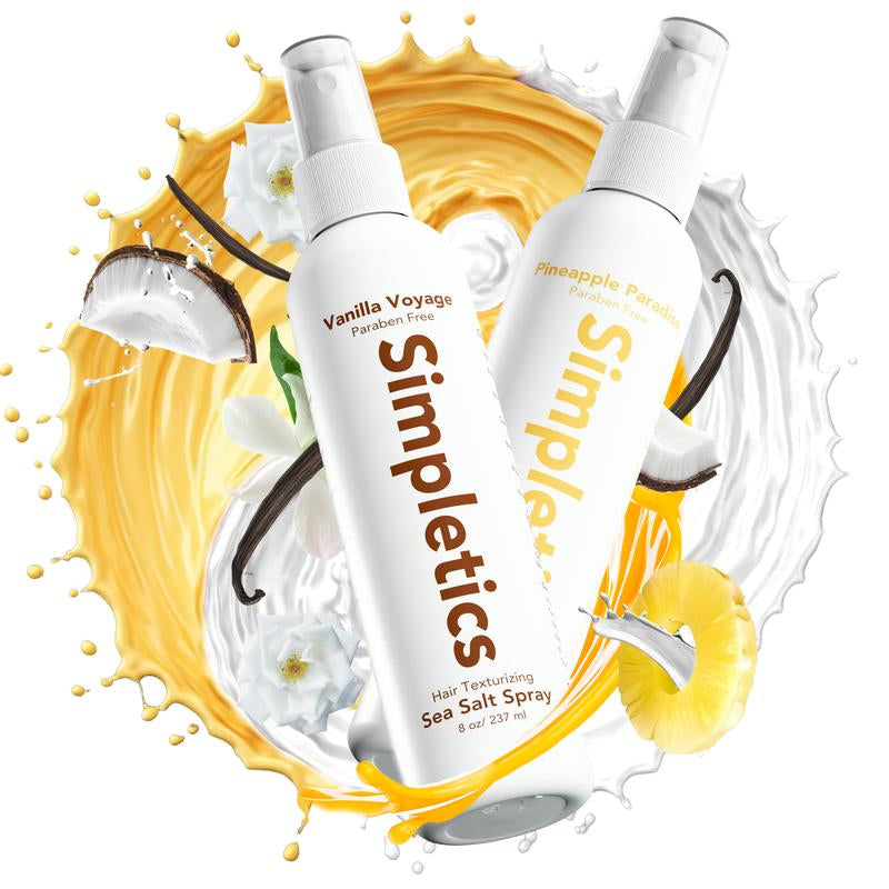 Simpletics Sea Salt Spray | Texturizing Haircare for Fluffy, Voluminous Hair | Phthalate, Paraben & Sulfate-Free | 5 Simple Ingredients | Lightweight Hold & Natural Texture | 8Oz