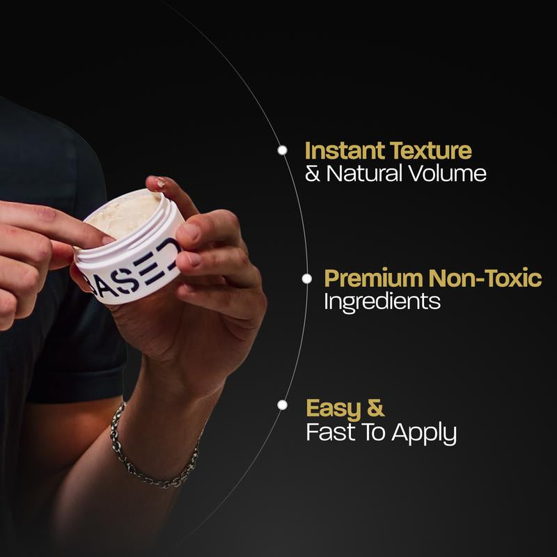 BASED Hair Clay - Strong Hold Matte Finish 3Oz Jar Non-Toxic Shea Butter Beeswax Essential Clays Best Seller