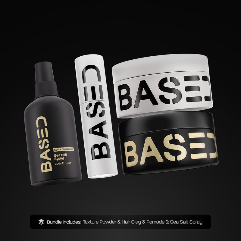 BASED Hair Clay - Strong Hold Matte Finish 3Oz Jar Non-Toxic Shea Butter Beeswax Essential Clays Best Seller